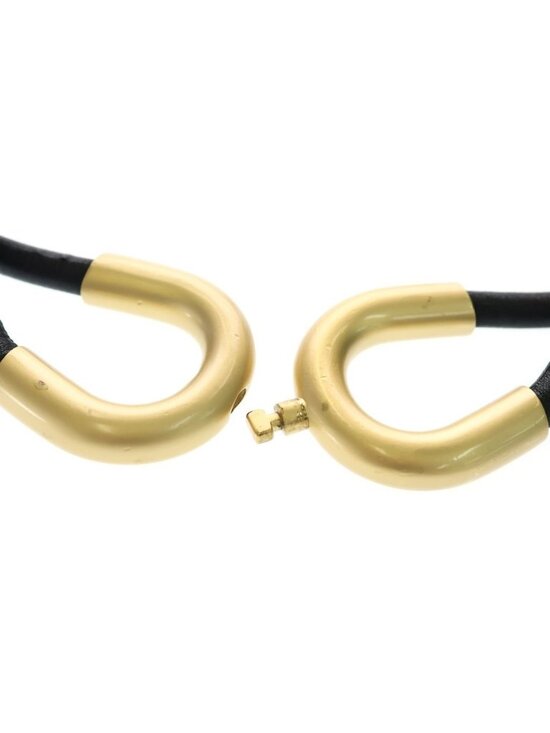 Chanel CC Logo Leather Belt Plated Black Gold main image 4